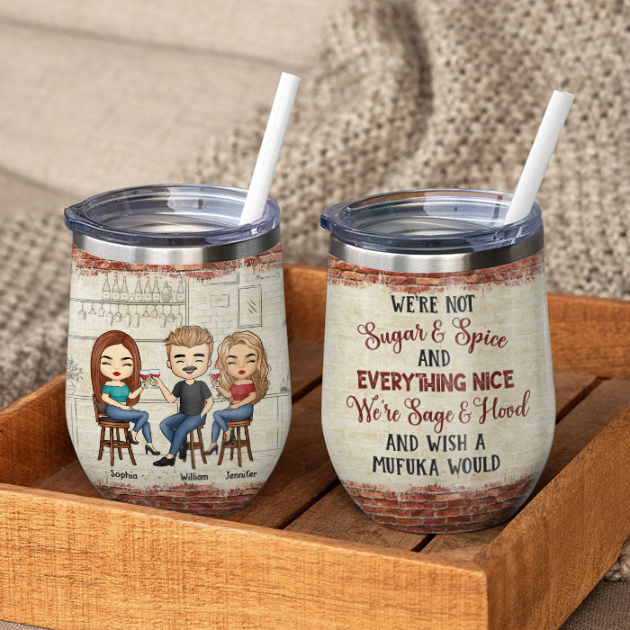 Our Laughs Are Limitless - Bestie Personalized Custom Wine Tumbler - Christmas Gift For Best Friends, BFF, Sisters