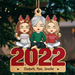 Créez des souvenirs de Noël ensemble - Ornement personnalisé en famille - Forme unique en bois - Cadeau de Noël pour fille de la part de maman