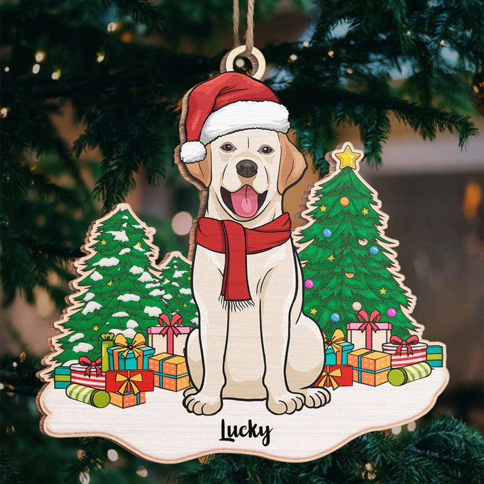 Sapin de Noël et bébé en fourrure - Décoration personnalisée pour chien et chat - Forme unique en bois - Cadeau de Noël pour propriétaires et amoureux des animaux