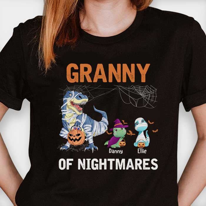 Grand-mère des cauchemars - T-shirt unisexe personnalisé, sweat à capuche, sweat-shirt - Cadeau pour grand-mère, grands-parents, cadeau d'Halloween