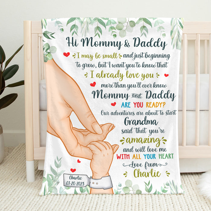 Votre bonheur est né - Couverture personnalisée pour bébé - Cadeau de naissance, cadeau pour la première maman