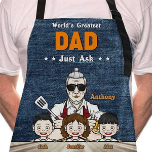 Le meilleur papa du monde - Tablier personnalisé - Cadeau pour papa, grand-père