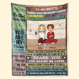 Merci d'être toujours à mes côtés - Couverture personnalisée Bestie - Cadeau de Noël pour meilleures amies, BFF, sœurs