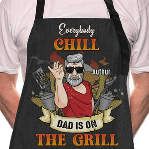 Papa est sur le gril - Tablier personnalisé - Cadeau pour papa