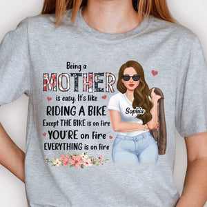 Être maman, c'est facile, c'est comme faire du vélo - Cadeau pour maman, grand-mère - T-shirt unisexe personnalisé, sweat à capuche