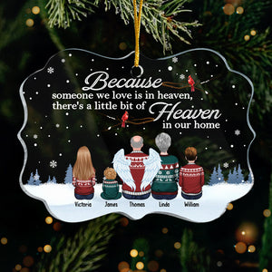 Il y a un peu de paradis dans notre maison - Ornement commémoratif personnalisé - Forme Benelux en acrylique - Cadeau de condoléances, cadeau de Noël pour les membres de la famille