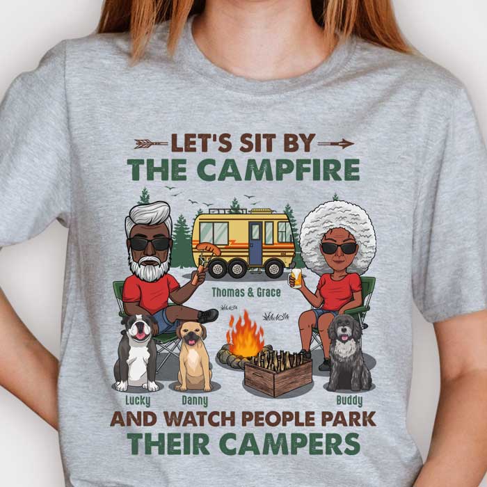 Toi, moi et les chiens, créons des souvenirs - T-shirt unisexe personnalisé, sweat à capuche - Cadeau pour les couples, cadeau pour les amateurs de camping