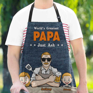 Le meilleur papa du monde - Tablier personnalisé - Cadeau pour papa, grand-père