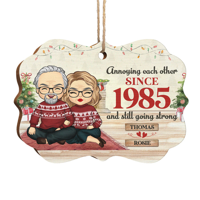 Ennuyeux et toujours aussi fort - Décoration de Noël en bois personnalisée en forme de Benelux - Cadeau pour couple, mari et femme, anniversaire, fiançailles, mariage, cadeau de mariage, cadeau de Noël