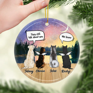 Ils parlent encore de toi - Décoration de Noël ronde personnalisée en céramique - Cadeau commémoratif, cadeau de condoléances, cadeau de Noël