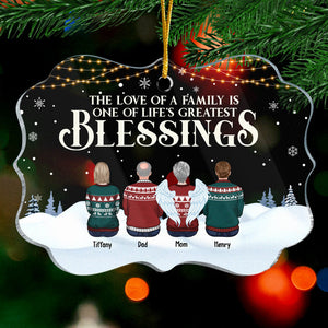 L'amour d'une famille - Décoration de Noël personnalisée en acrylique en forme de Benelux - Cadeau pour les membres de la famille, cadeau de Noël