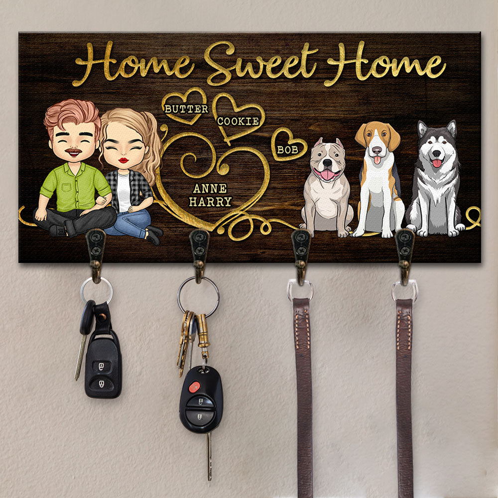La famille est complète avec des pattes et de l'amour - Porte-clés personnalisé pour la famille, porte-clés - Cadeau pour couples, mari et femme, anniversaire, propriétaires d'animaux, amoureux des animaux