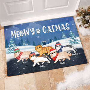 Joyeux Noël, sale animal ! Tapis décoratif personnalisé pour chat ! Cadeau de Noël pour les propriétaires et les amoureux des animaux.