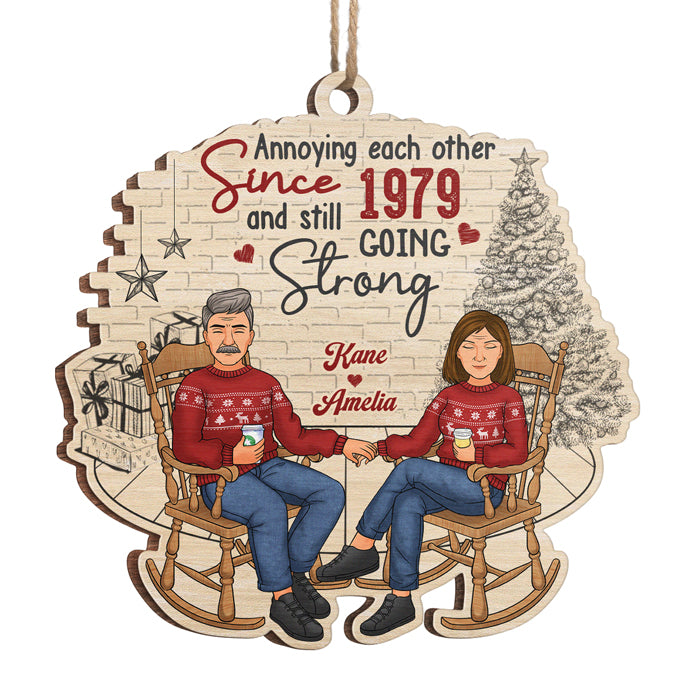 Nous nous ennuyons mutuellement depuis ce moment-là - Ornement personnalisé pour couple - Bois en forme de Benelux - Cadeau de Noël pour mari et femme, anniversaire