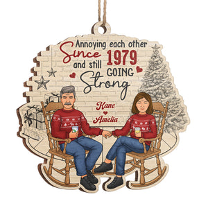 Nous nous ennuyons mutuellement depuis ce moment-là - Ornement personnalisé pour couple - Bois en forme de Benelux - Cadeau de Noël pour mari et femme, anniversaire