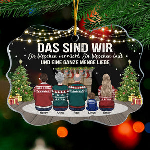 Ein Bisschen Verrückt, Und Eine Ganze Menge Liebe - Ornement de Noël en acrylique personnalisé allemand en forme de Benelux - Cadeau pour la famille, Cadeau de Noël