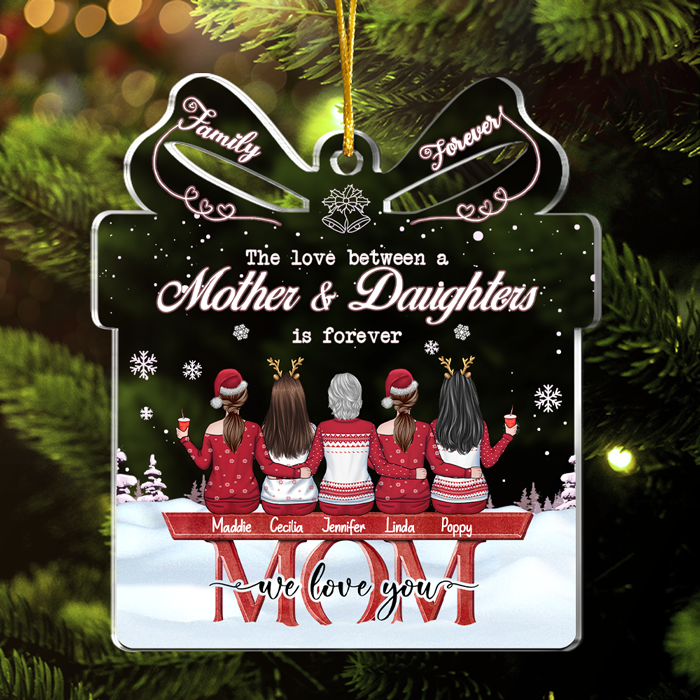 Mère et filles depuis toujours, meilleures amies pour toujours - Décoration familiale personnalisée - Boîte cadeau en acrylique - Cadeau de Noël pour fille de la part de la mère