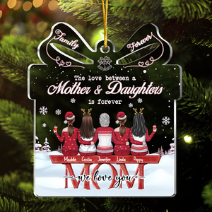 Mère et filles depuis toujours, meilleures amies pour toujours - Décoration familiale personnalisée - Boîte cadeau en acrylique - Cadeau de Noël pour fille de la part de la mère