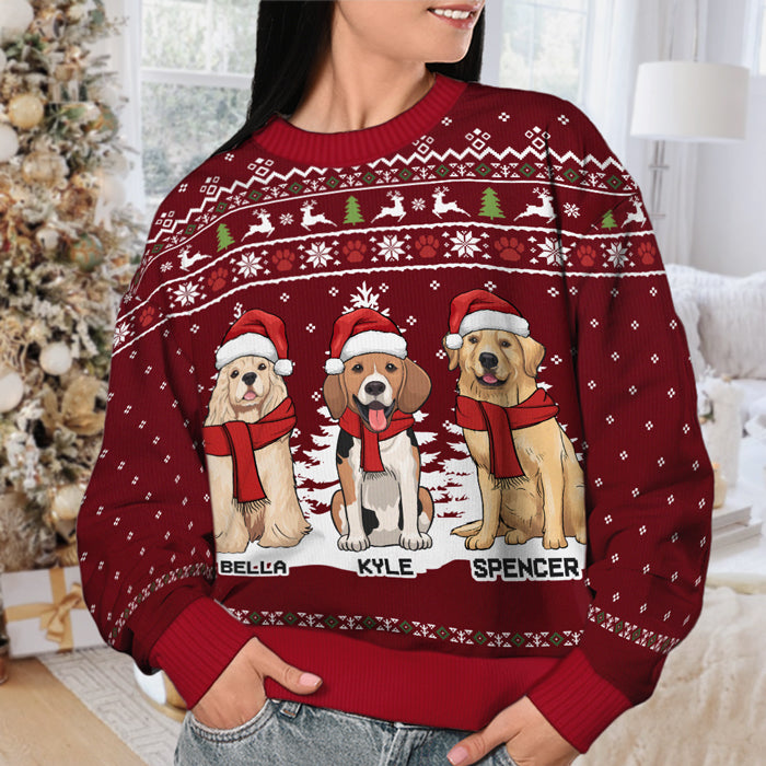 Joyeux Noël, humain ! Sweat-shirt de Noël unisexe personnalisé, en laine, imprimé intégral ! Cadeau pour les amoureux des chiens et des animaux.