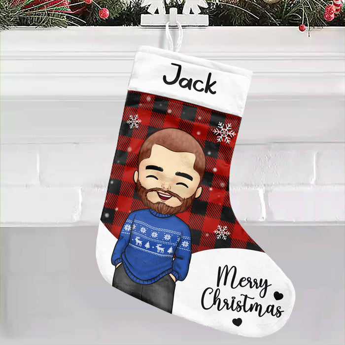 Noël, c'est l'amour et la famille - Chaussette de Noël personnalisée - Cadeau pour la famille, cadeau de Noël