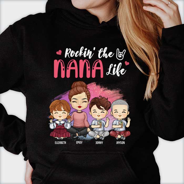 Vivre la vie de grand-mère - Cadeau pour maman, grand-mère - T-shirt et sweat à capuche unisexe personnalisé