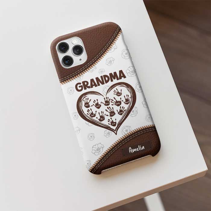 Vos petits-enfants comblent votre cœur ! Cadeau pour maman et grand-mère ! Coque de téléphone personnalisée