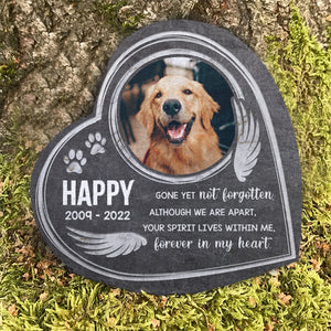 Ton esprit vit avec moi, pour toujours dans mon cœur - Pierre commémorative personnalisée, marqueur funéraire pour animaux de compagnie - Télécharger une image, cadeau commémoratif, cadeau de sympathie