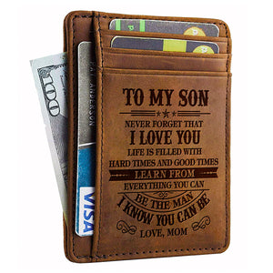 To My Son Never Forget That I Love You - Card Wallet - To My Son, Gift For Son, Son Gift From Mom, Birthday Gift For Son, Christmas Gift