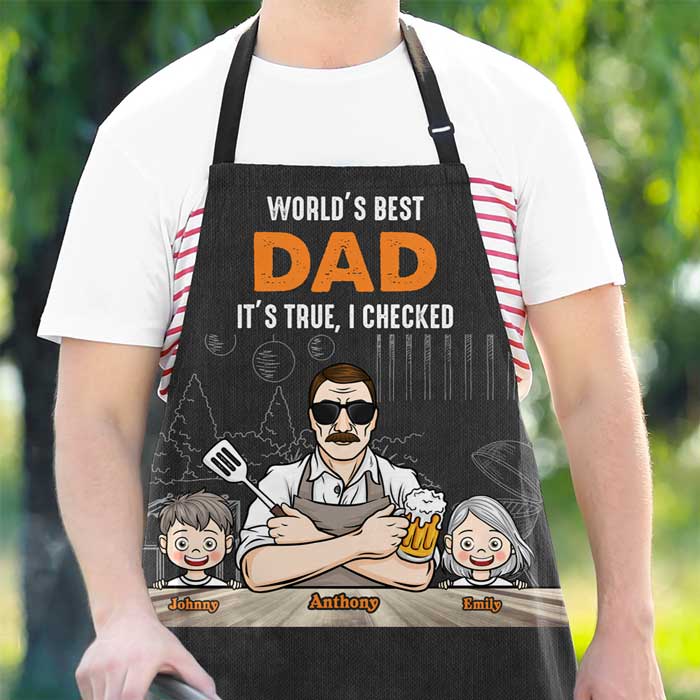 Meilleur papa du monde - Tablier personnalisé - Cadeau pour papa, grand-père