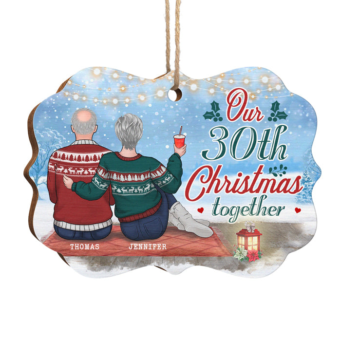 Joyeux Noël ensemble - Décoration de Noël en bois personnalisée en forme de Benelux - Cadeau pour couple, mari et femme, anniversaire, fiançailles, mariage, cadeau de mariage, cadeau de Noël