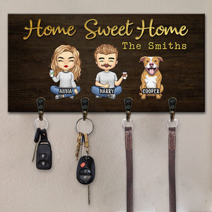 Notre famille, toi, moi et les chiens - Porte-clés personnalisé, porte-clés - Cadeaux d'anniversaire, cadeau pour couples, mari, femme, amoureux des chiens