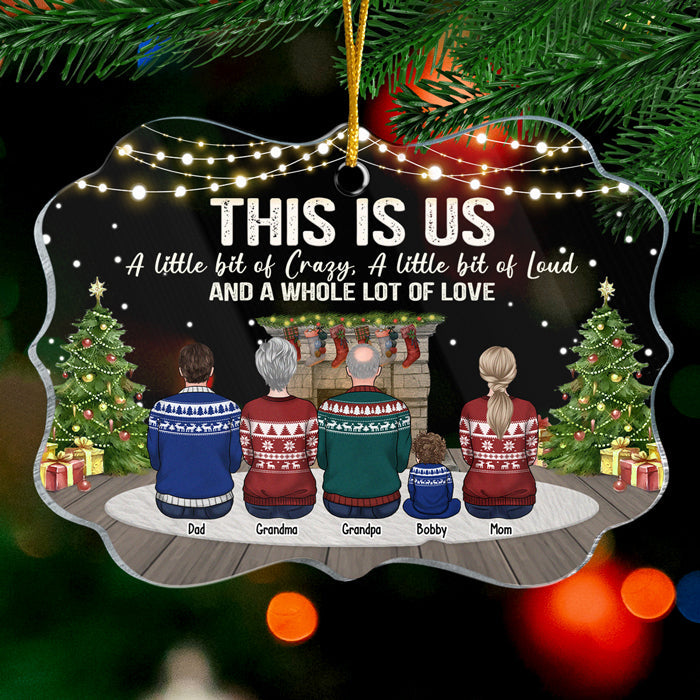 Un peu de folie et beaucoup d'amour - Décoration de Noël personnalisée en acrylique en forme de Benelux - Cadeau pour la famille, cadeau de Noël