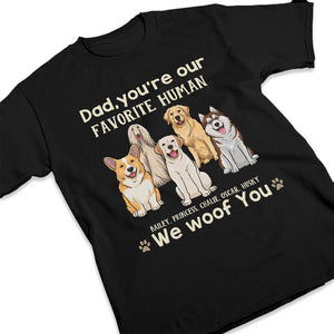 Maman, papa, tu es mon humain préféré - T-shirt unisexe personnalisé pour chien, sweat à capuche, sweat-shirt - Cadeau pour les propriétaires d'animaux et les amoureux des animaux