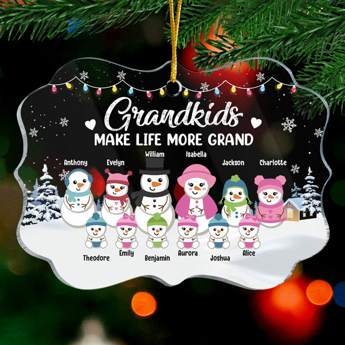 Les petits-enfants rendent la vie plus belle - Décoration de Noël personnalisée en acrylique en forme de Benelux - Cadeau pour grands-parents, cadeau de Noël