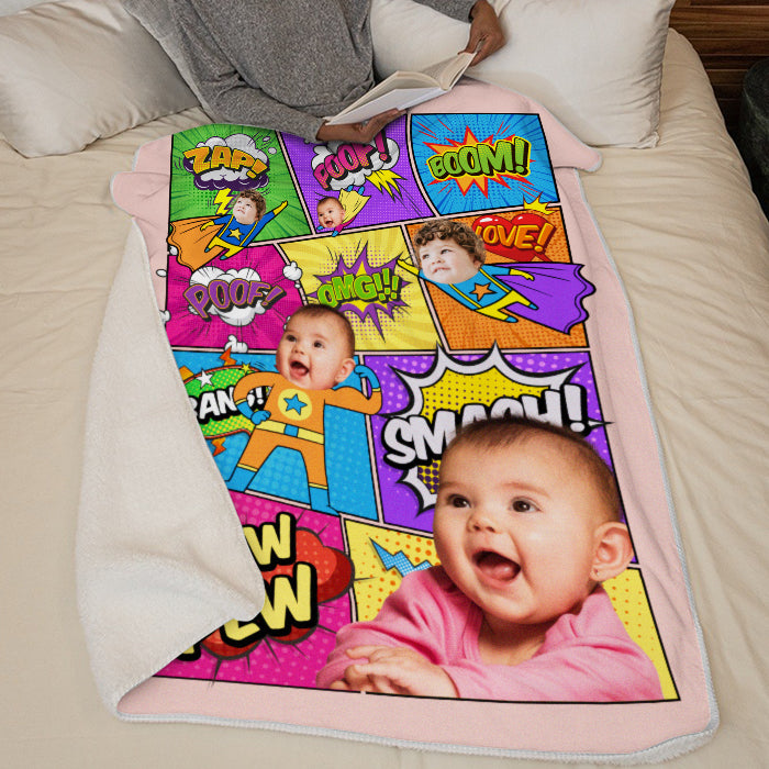 Super Héros - Couverture personnalisée - Télécharger une image, Cadeau pour la famille, Cadeau de Noël