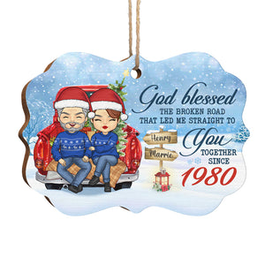 Cela m'a conduit directement à toi - Décoration de Noël en bois personnalisée en forme de Benelux - Cadeau pour couple, mari et femme, anniversaire, fiançailles, mariage, cadeau de mariage, cadeau de Noël