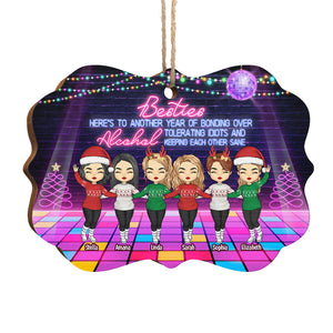 Meilleures amies, une nouvelle année de complicité autour de l'alcool - Décoration de Noël en bois personnalisée en forme de Benelux - Cadeau pour meilleure amie, meilleure amie, sœur, cadeau d'anniversaire pour meilleure amie et amie, cadeau de Noël