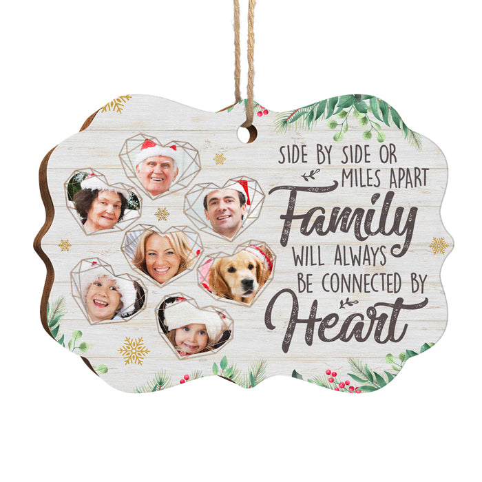 La famille sera toujours unie par le cœur - Décoration de Noël personnalisée en bois avec photo en forme de Benelux - Télécharger une image, cadeau pour la famille, cadeau de Noël