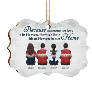 There‚s A Little Bit Of Heaven In Our Home - Personalized Custom Benelux Shaped Wood Christmas Ornament - Memorial Gift, Sympathy Gift, Christmas Gift