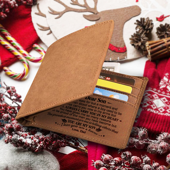 Mon cher fils, j'ai fermé les yeux un instant - Portefeuille à deux volets - À mon fils, cadeau pour fils, cadeau de papa et maman pour fils, cadeau d'anniversaire pour fils, cadeau de Noël