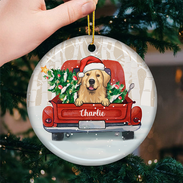 Livraison spéciale, beaucoup d'amour ! Décoration de Noël ronde personnalisée en céramique ! Cadeau pour les amoureux des animaux, cadeau de Noël