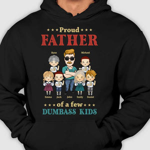 Fier père d'un enfant idiot - T-shirt et sweat à capuche unisexe personnalisé - Cadeau pour papa et grand-père
