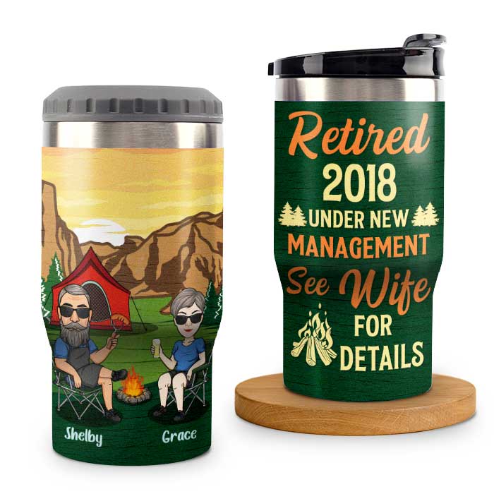 Je travaille à temps plein pour gâter ma femme ! Glacière personnalisée pour canettes ! Cadeau pour couples, cadeau pour amateurs de camping