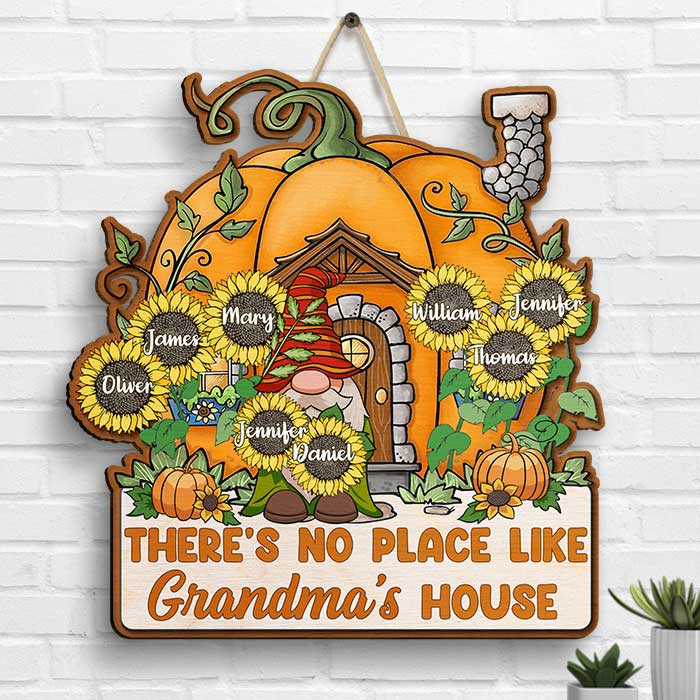 Il n'y a pas d'endroit comme la maison de grand-mère - Panneau en bois personnalisé - Cadeau pour grand-mère, grands-parents