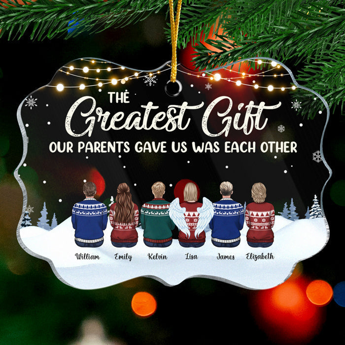 Les frères et sœurs seront toujours liés par le cœur - Décoration familiale personnalisée - En acrylique en forme de Benelux - Cadeau de Noël pour frères et sœurs