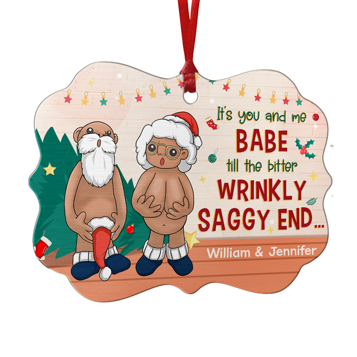 Je veux vieillir avec toi - Ornement personnalisé pour couple - Aluminium en forme de Benelux - Cadeau de Noël pour mari et femme, anniversaire