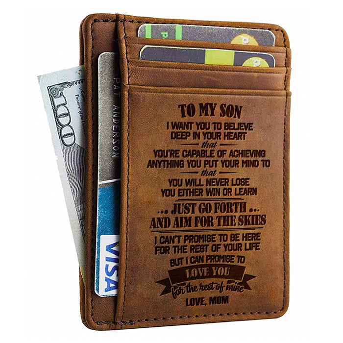 À mon fils, je veux que tu croies au plus profond de ton cœur - Porte-cartes - À mon fils, cadeau pour fils, cadeau de maman pour fils, cadeau d'anniversaire pour fils, cadeau de Noël