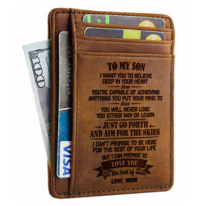 À mon fils, je veux que tu croies au plus profond de ton cœur - Porte-cartes - À mon fils, cadeau pour fils, cadeau de maman pour fils, cadeau d'anniversaire pour fils, cadeau de Noël