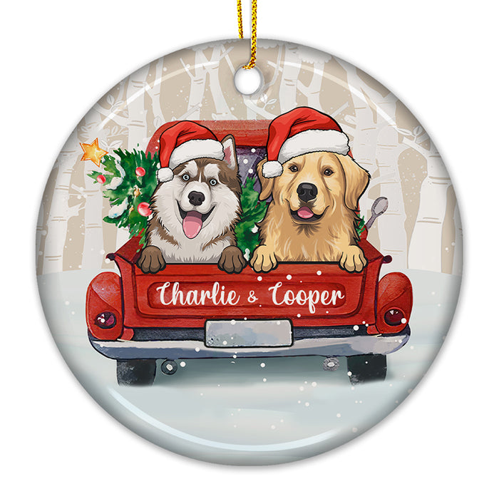 Livraison spéciale, beaucoup d'amour ! Décoration de Noël ronde personnalisée en céramique ! Cadeau pour les amoureux des animaux, cadeau de Noël