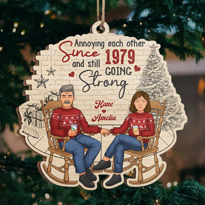Nous nous ennuyons mutuellement depuis ce moment-là - Ornement personnalisé pour couple - Bois en forme de Benelux - Cadeau de Noël pour mari et femme, anniversaire